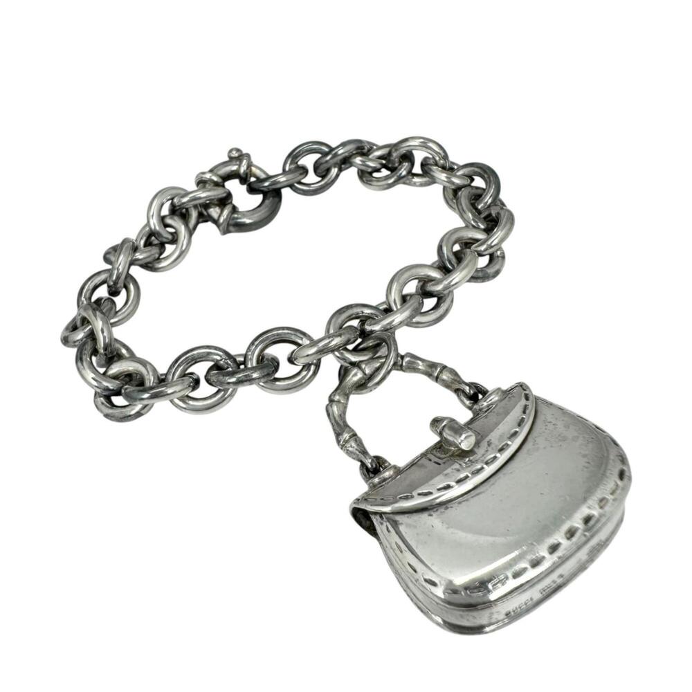GUCCI Bamboo Handle Bag Motif Chain Bracelet, Collection, SV925 Silver, Women's